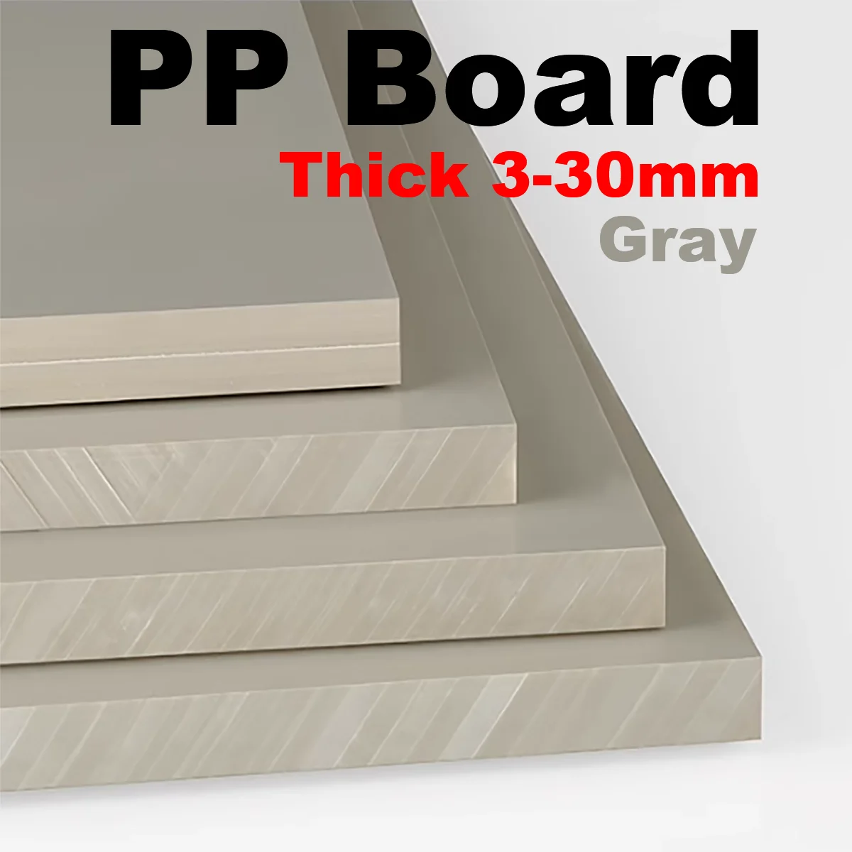 

Thick 3mm-30mm Gray Polypropylene Board 100x100 200x200 250x250 300x300 300x400mm Food Grade PP Plastic Sheets Plate