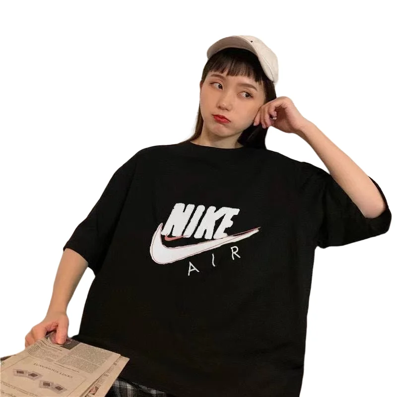 

Nike 11970 Summer New 170 Grams Ice Porcelain Cotton T-shirt Three Standard Consistent Black Color M-5XL