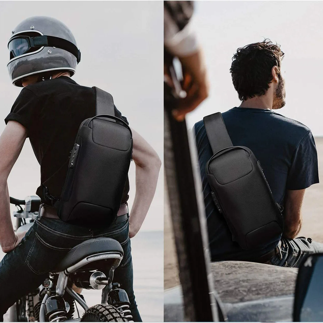 

Waterproof, Scratch-Proof and Anti-Theft Password Lock Crossbody Bag Men's Bag Oxford Cloth Sports Crossbody Bag One Shoulder