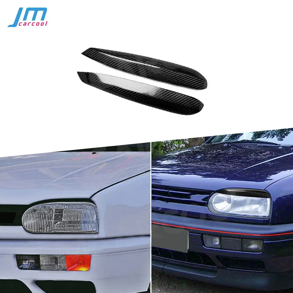 

Carbon Fiber Front Foglamp Eyelid Headlight Eyebrow Sticker Trim for Volkswagen Golf 3 MK3 1992-1999 Car Bodykits Accessories