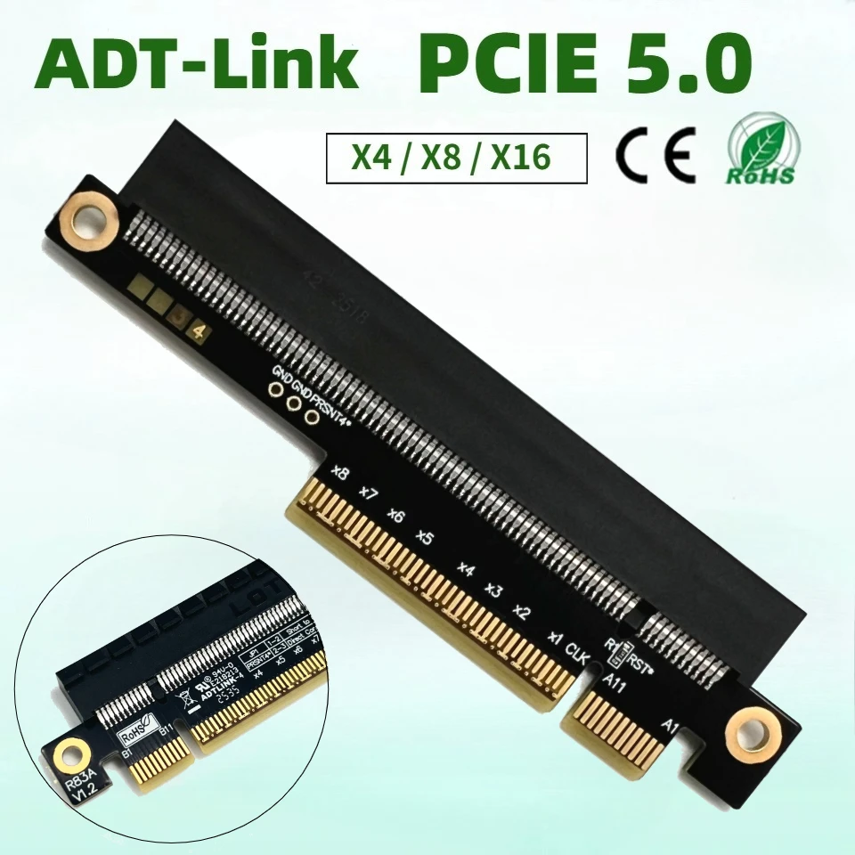 

Карта-райзер PCI Express 5.0 x16 x8 x4 Gen5 для расширения графических карт, удлинитель PCI-E 16X, защита слотов, увеличение высоты платы
