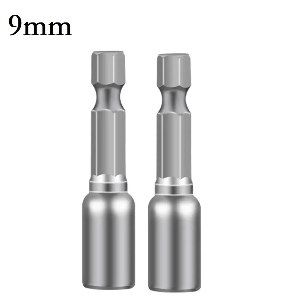 2PCS Magnetic Nut Driver Socket 6-13mm 1/4in Hex Electric Drill Bit  6/7/8/9/10/11/12/13mm For Drill Chuck Hand Held Driver