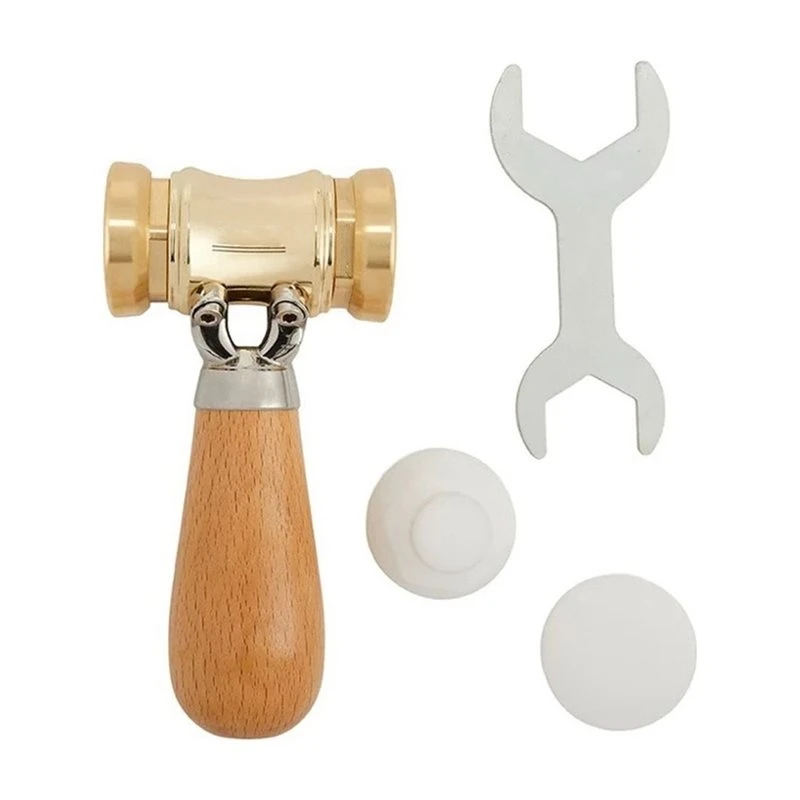A02M-Dual-Purpose Copper Woodworking Hammer-Auxiliary Tool-Mini Wooden-Handled Hammer