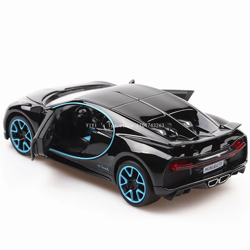 1:32 Chiron Auto Modell Spielzeug Legierung Modell Diecast Sportwagen Zurückziehen Sound Licht Simulation Supercars Kinder Geschenke 30