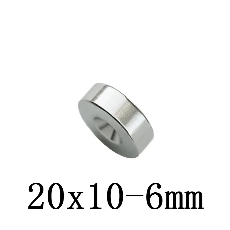20x10-6 Strong Cylinder Rare Earth Magnet 20*10 mm Hole 6mm Round Magnetic Magnets 20*10-6 For Home Refrigerators, Offices DIY