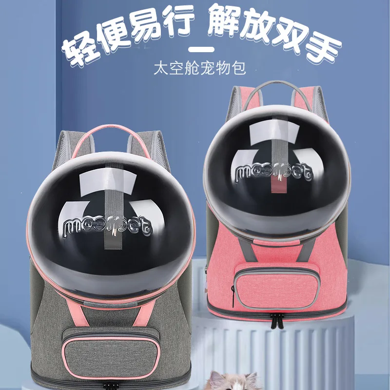 

Portable Large-Opening Breathable Cat Carrier Backpack for Pets with Space Capsule Design for Cats Dogs