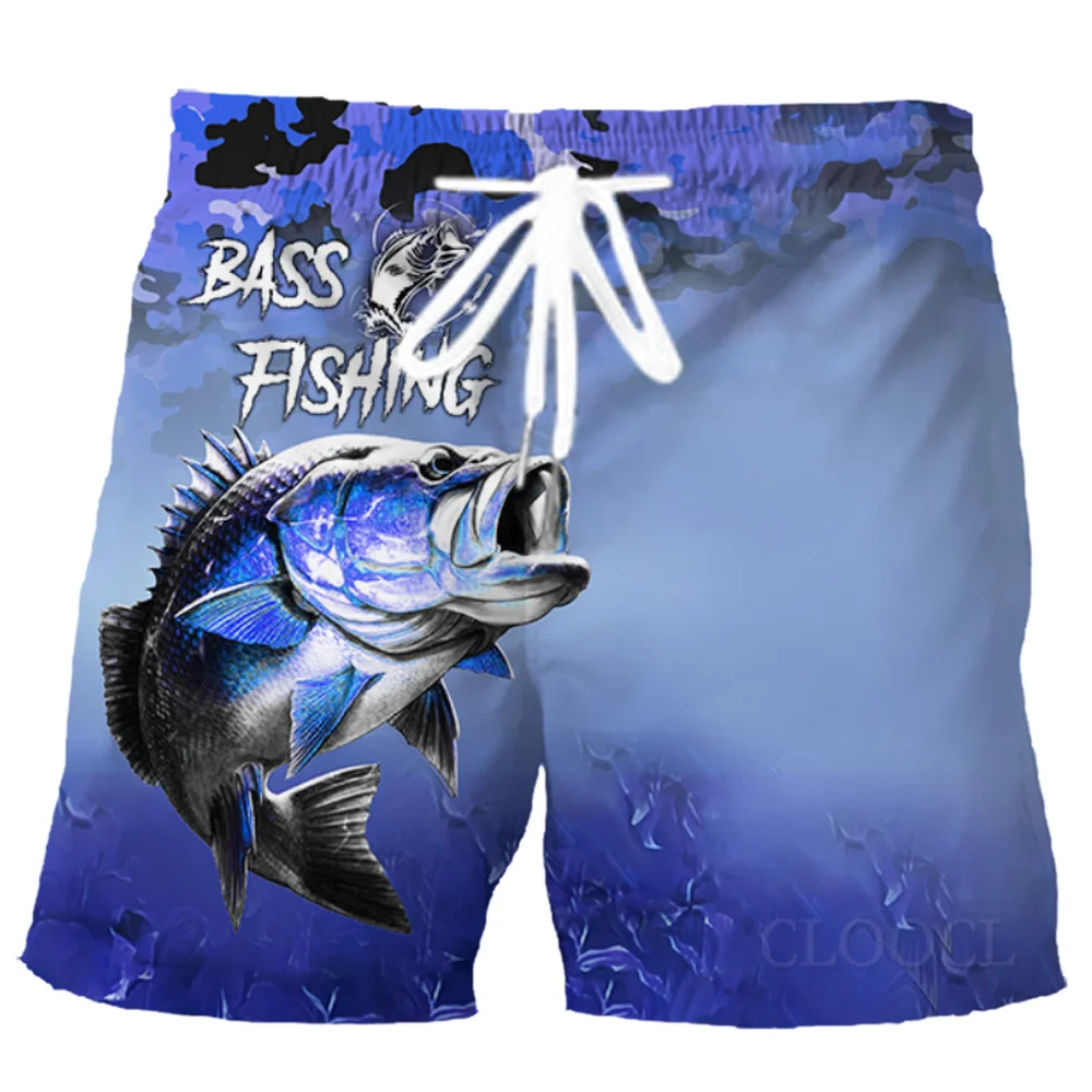 Fishing Camouflage Ocean Sports Pants 3D Print Graphic Fashion Animal Pattern Beach Shorts Casual Pockets Shorts Men Clothing