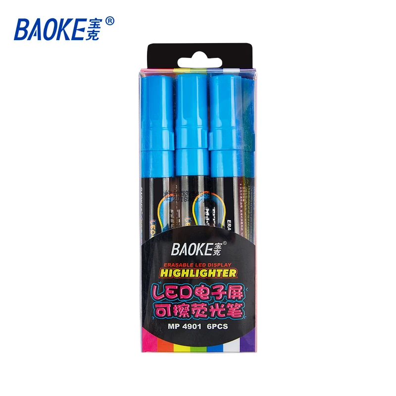 BAOKE-resaltador borrable MP4901, 7 colores