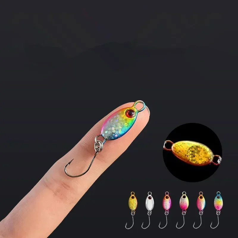 Mini Spoon Lure 2g/3g/5g Micro Metal Fishing Bait Hard Sequin  Spinner  Small Fish With Sharp Single Hook Stream