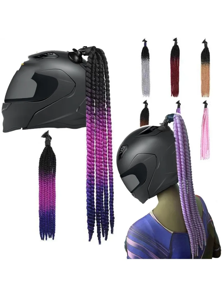 AliExpress NONE Detachable Sucker Boxing Dreadlocks Ponytail Wig Cycling Helmet Decoration Accessories Weaving Braids Motorcycle Helmet Ponytail