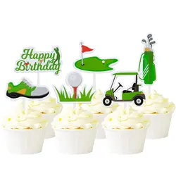 Golf Happy Birthday Cake Topper Shoes Car Ball Wedding Kids Boys Party Cake cottura fai da te Cupcake Toppers decorazione Baby Shower