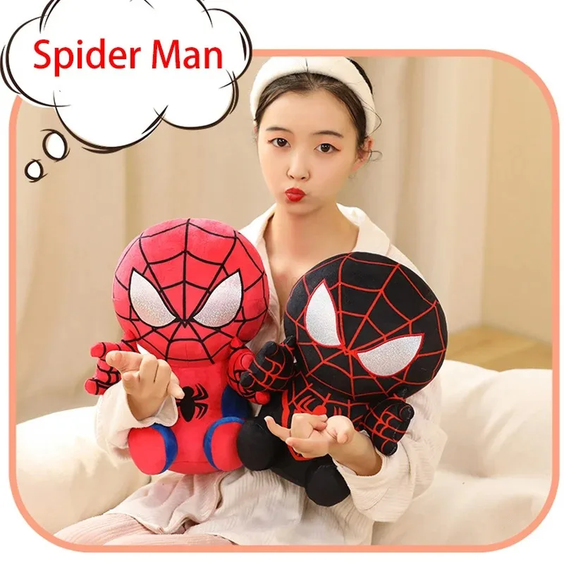 HOT Sale Anime Spider Man Plush Doll Kawaii Cute Cartoon Red Black Stuffed Doll Home Room Decor Peluche Pillow Birthday Gift