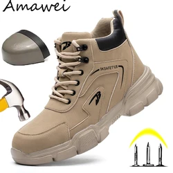 Work Safety Shoes Men Safety Boots Anti-smash Anti-stab Work Shoes Sneakers Steel Toe Shoes Male Work Boot Indestructible Shoes