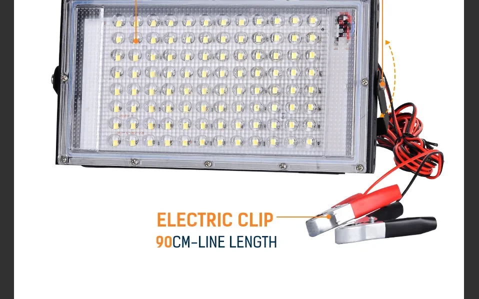DC12V Led Flood Light 50W 100W Outdoor Floodlight Spotlight IP66 Waterproof Emergency Light Reflector Portable 12 Volt Led Light