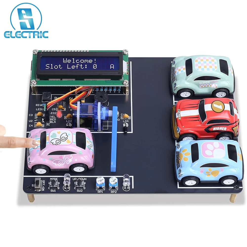 

DIY Garage Simulator Soldering Kit with LCD Display Mini Parking Lot Model Building Project STEM Learning Gift for Teens Adults