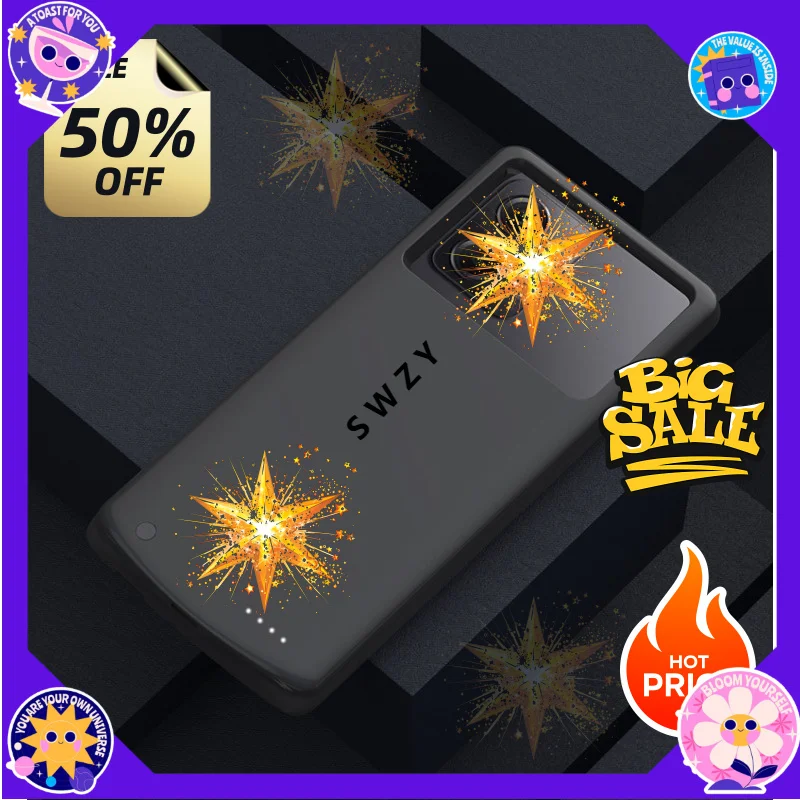 SWZY Power Bank Cover 10000mAh For Xiaomi Redmi Note 12 Pro 5G External Battery Cases Portable  For Redmi Note 12 Pro Powerbank