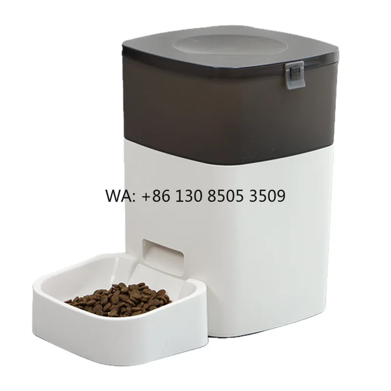 

Intelligent Automatic Pet Feeder Dog Cat Stainless Steel Plastic Smart Square Feeding Bowl 3.5L Portioned USB Battery