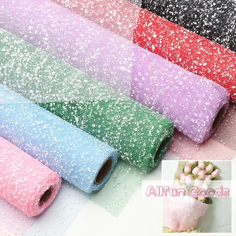 Snowflake Yarn Wrapping Mesh Paper Bouquet Packaging Wedding Birthday Party Decoration Florist Supplies Gift Packaging Supplies