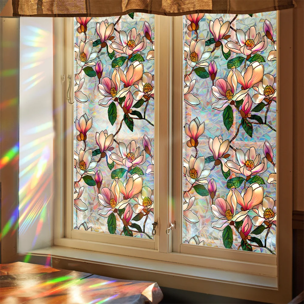 

Static Cling Decorative Window Film Sunscreen Stained Glass Window Decals Sticker Non-Adhesive Window Clings For Door Glass