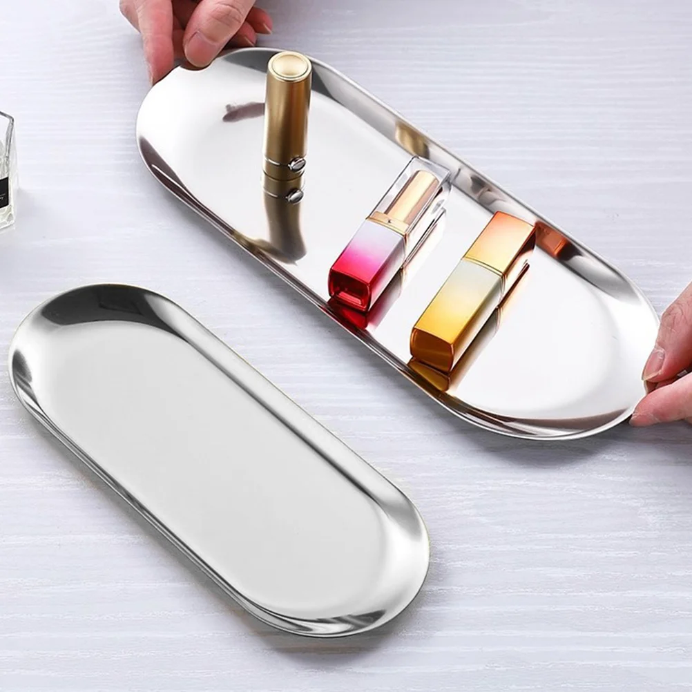 

2Pcs StainlessSteel Tray HomeTableware ServicePlate DessertC y St FruitStorage Tray