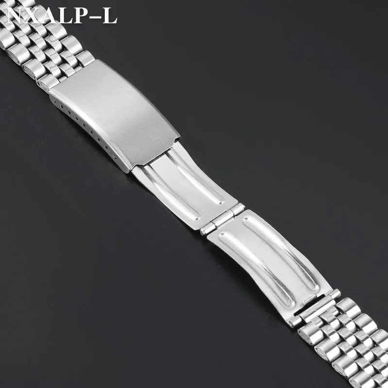 12mm 14mm 16mm 18mm 20mm 22mm Stainless Steel Watch Band Universal Strap Adjustable Folding Safety Buckle Men Women Bracelet