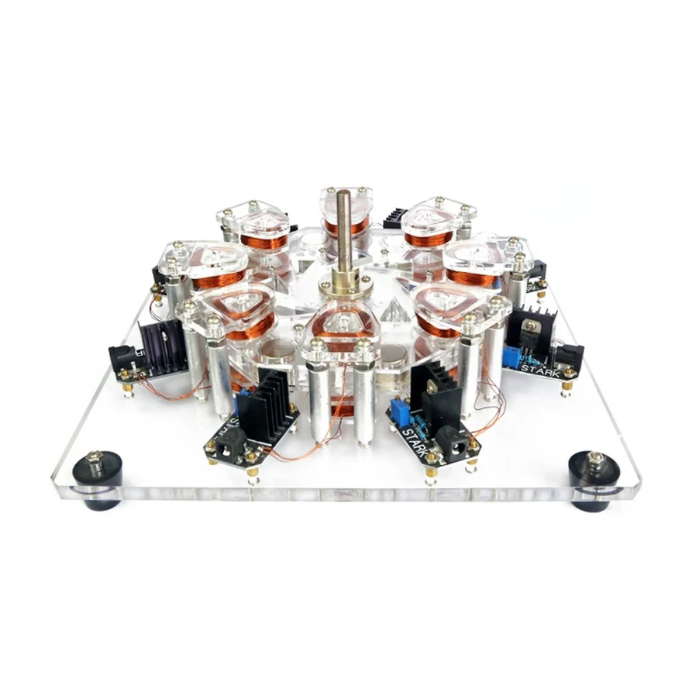 8-Coil Disc Coreless Motor Model DIY Axial Flux Motor Generator Model 12V DC 5000-10000 RPM Acrylic