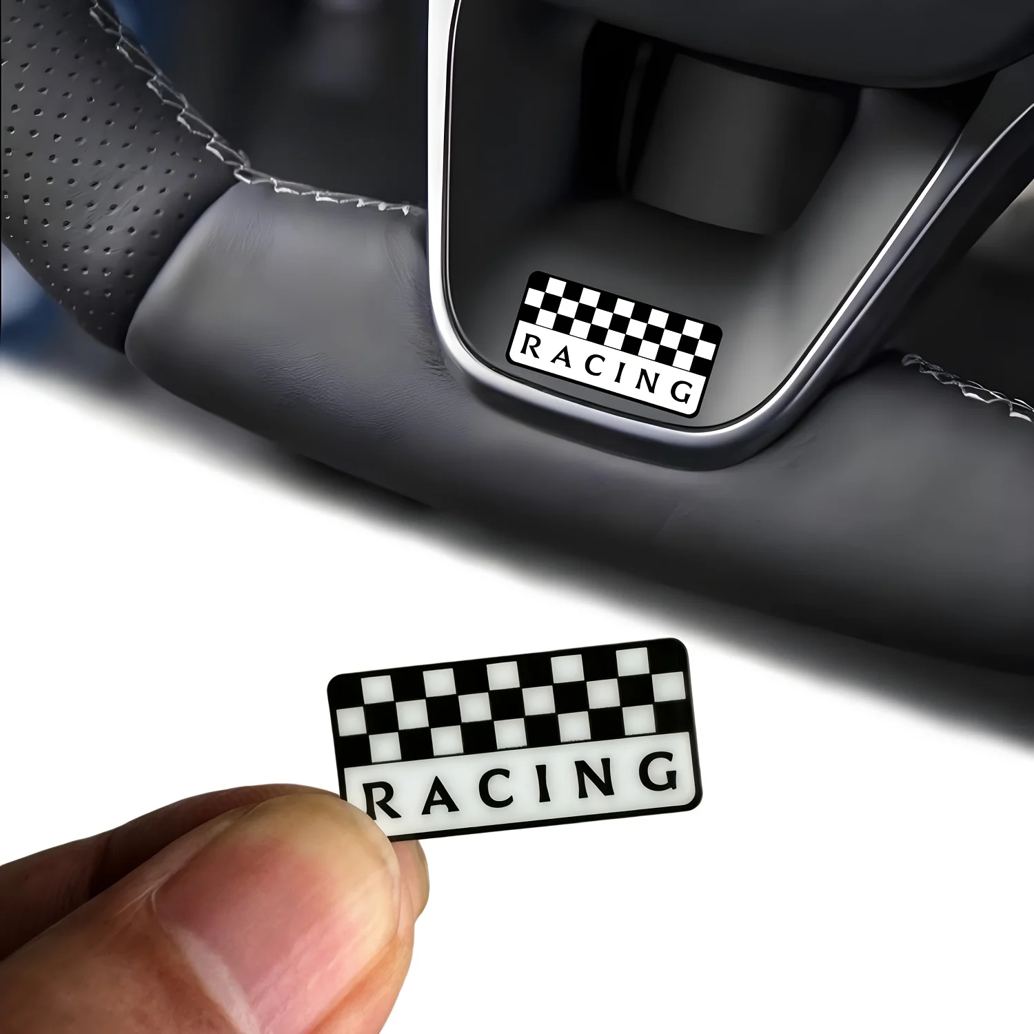 

Набор из 5 штук, автомобильные наклейки, наклейки на автомобиль с изображением гоночного флага в клетку, для всех видов транспортных средств