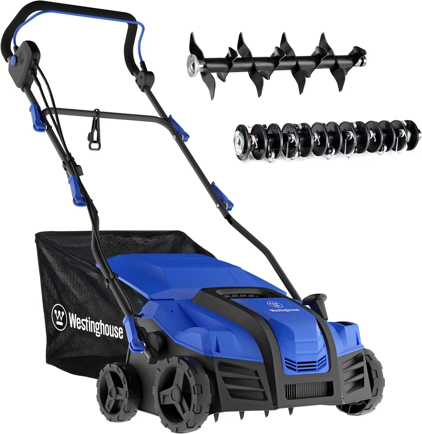 Lawn Care: 2-in-1 Electric Dethatcher and Scarifier, Metal, 16-inch, 15-Amp, Collection Bag