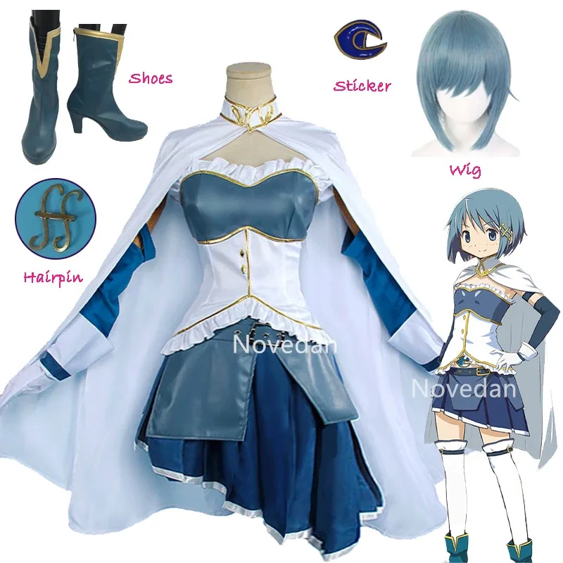 2025 11 Miki Sayaka Puella Magi Madoka Magica Uniform Leather Dress Shoes Wig Cosplay Anime Carnival Costume For