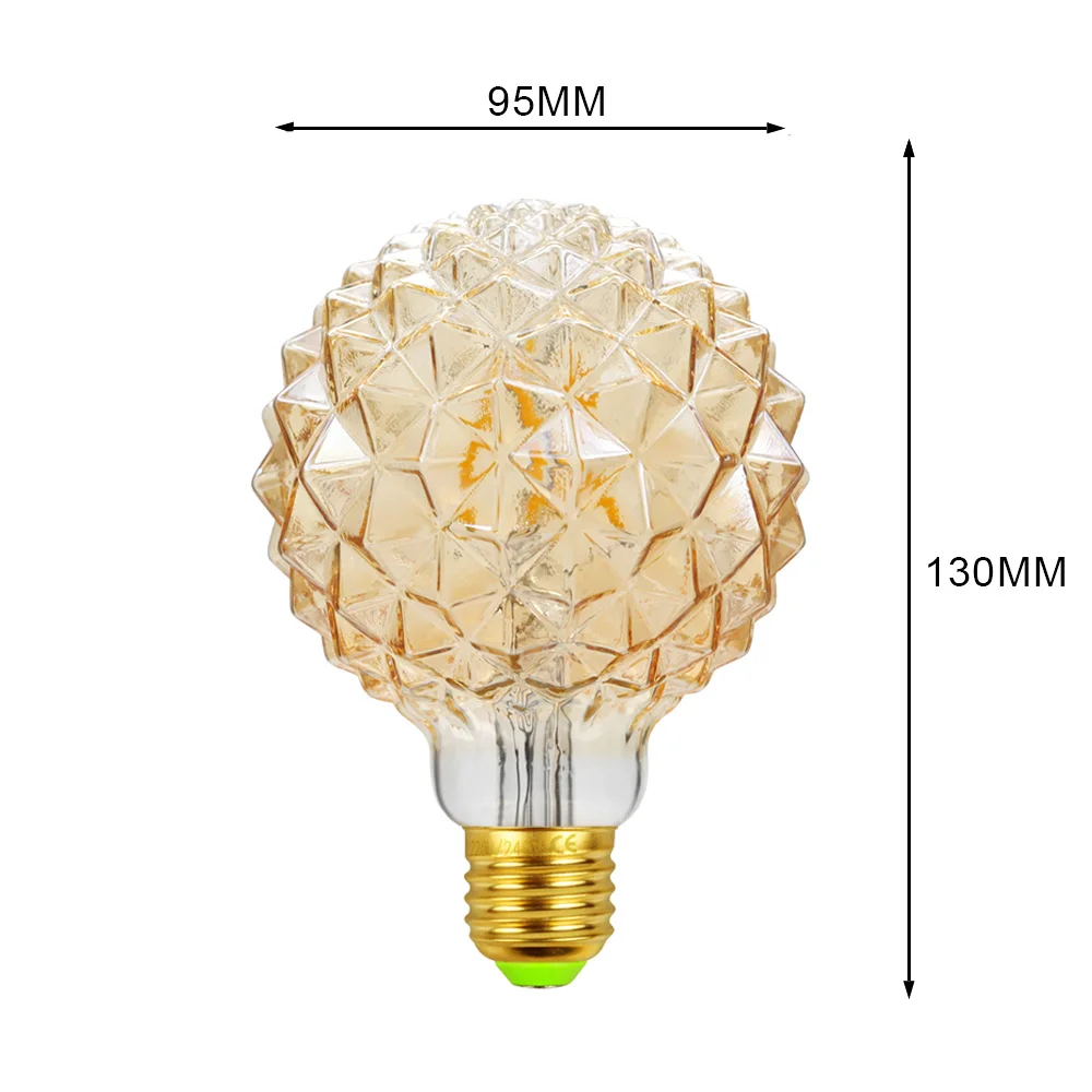 TIANFAN Edison Led Bulb G95 Pineapple 4W 2700Kelvin Warmth Glow 40W Equally 110V 220V Specialty Decorative Light Bulb