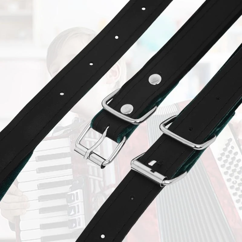 Q39E PU Leather Accordion Belt Wear Resistant Accordion Strap Standard Replacements