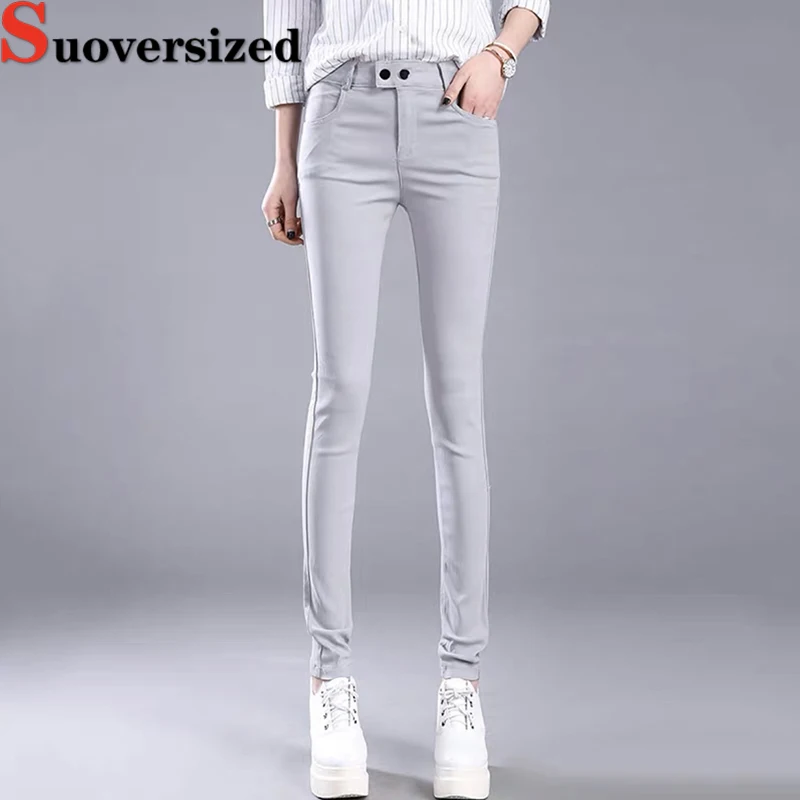 Women Ankle-length Pencil Pant New Korean Casual High Waist Slim Pantalones Casual Spring Fall Leggings Trousers Stretch Spodnie