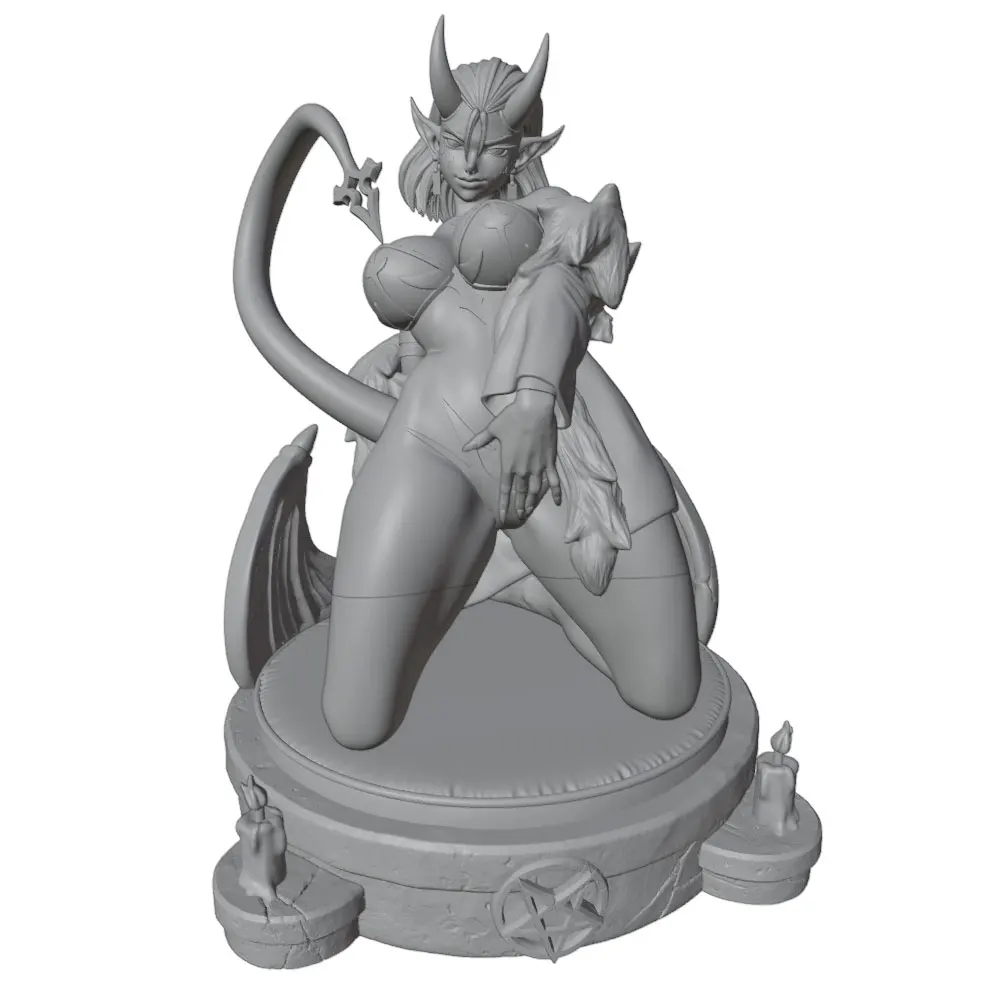 1/24=75mm-1/10=175mm Anime Character Statue GK Miniature 3D Printed Gray Model Figurine DIY Doll Model Unassembled And Unpainted view 3