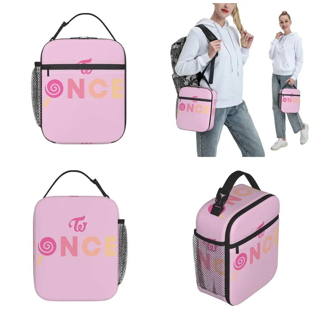 ONCE TWICE Kpop Fan bolsa de almuerzo aislada, accesorios de regalo, bolsa de almacenamiento de alimentos de viaje, fiambreras térmicas portátiles