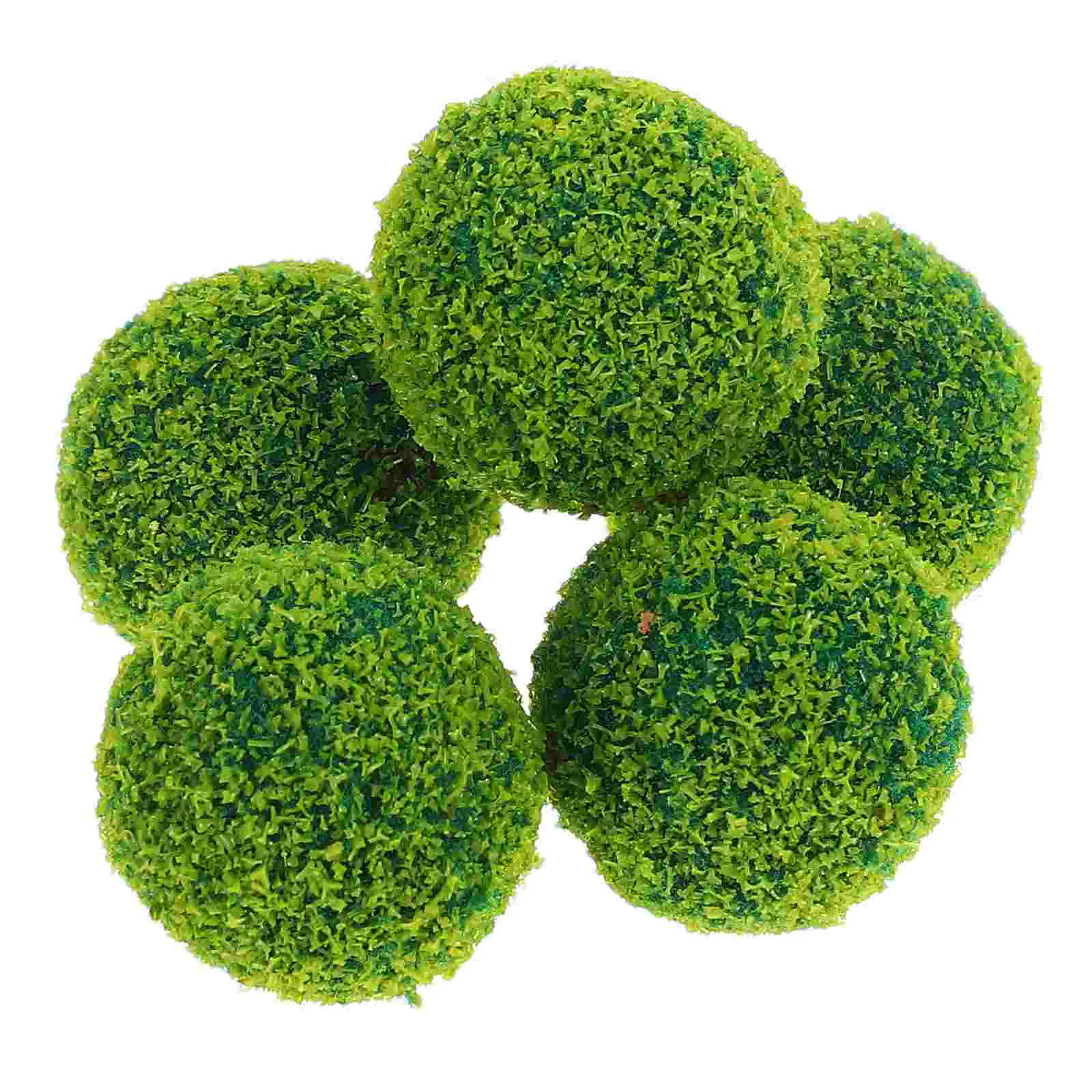 

5 Pcs Miniature Landscape Grass Decorative Plastic Plant Balls for Sand Table Models Garden Statues Outdoor Scene