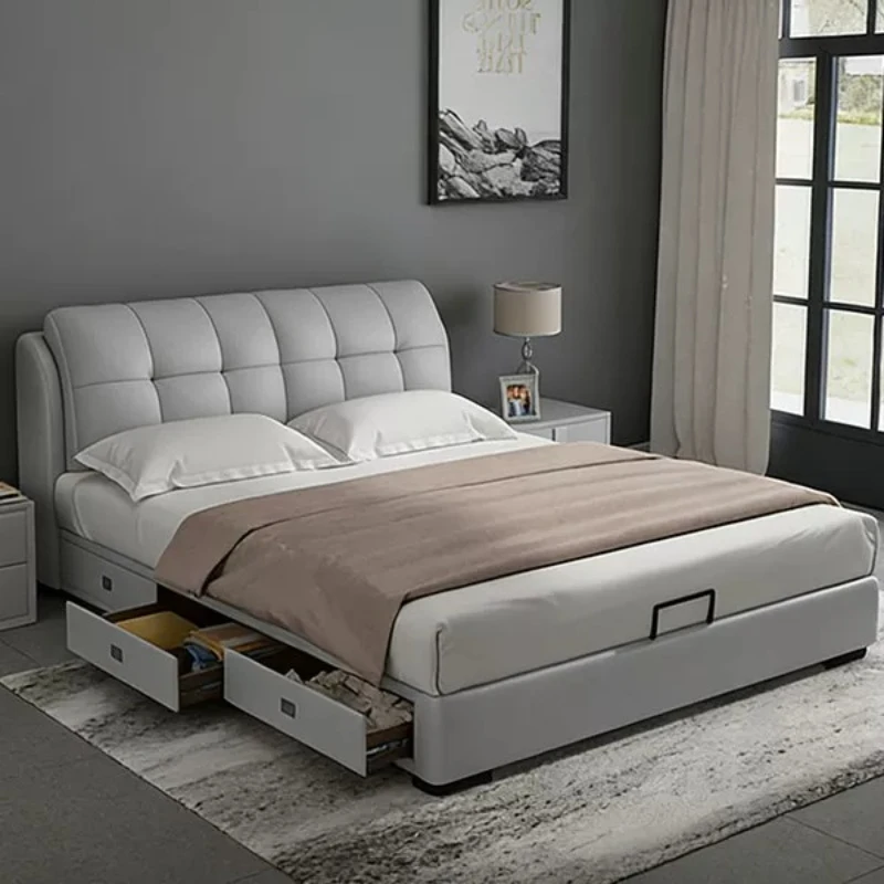 Modern Design Bed Bedroom Luxury Sleeping Single Full Queen Headboards Bed European Simple Letto Matrimoniale Home Furniture