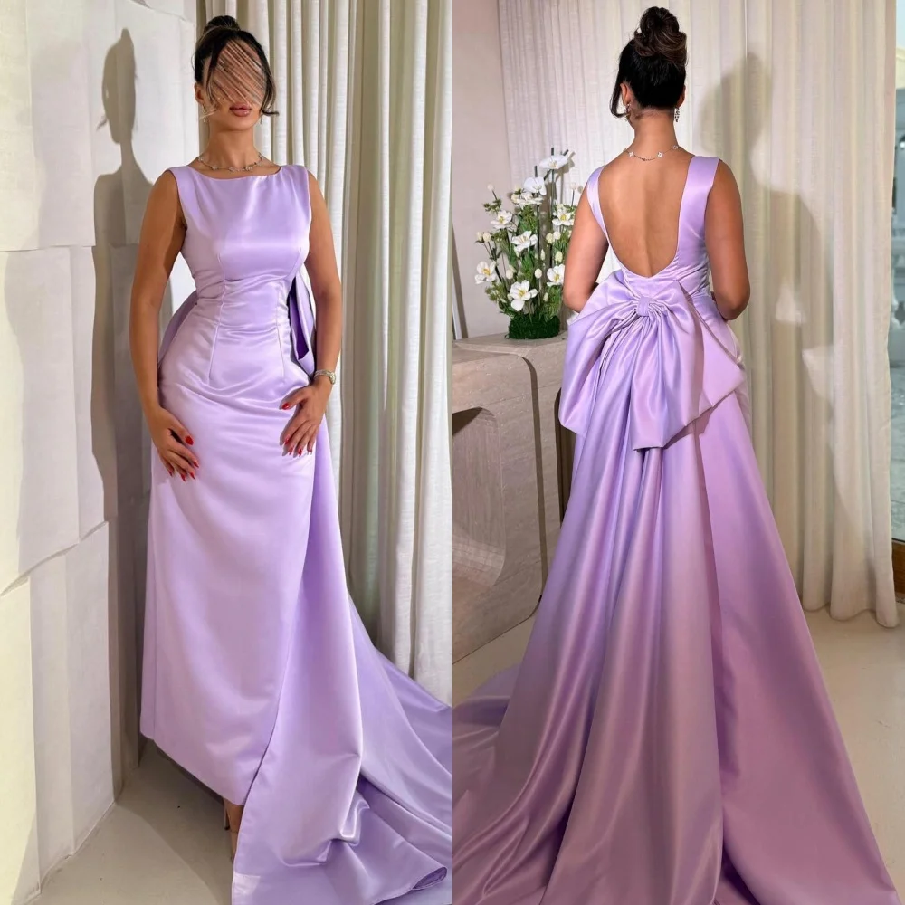 

Customized Exquisite Elegant Pleat Bow Straight Square Neck Long Dresses Bespoke Occasion Dresses Elegant Sizes Available Retro