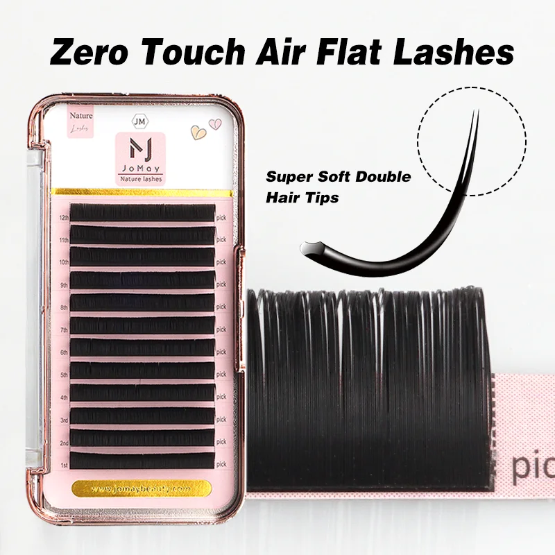 Flat Lashes Extension For Professionals Ellipse Flat Lash Split Tip Profession Soft Silk Flat Eyelash CC DD Curl