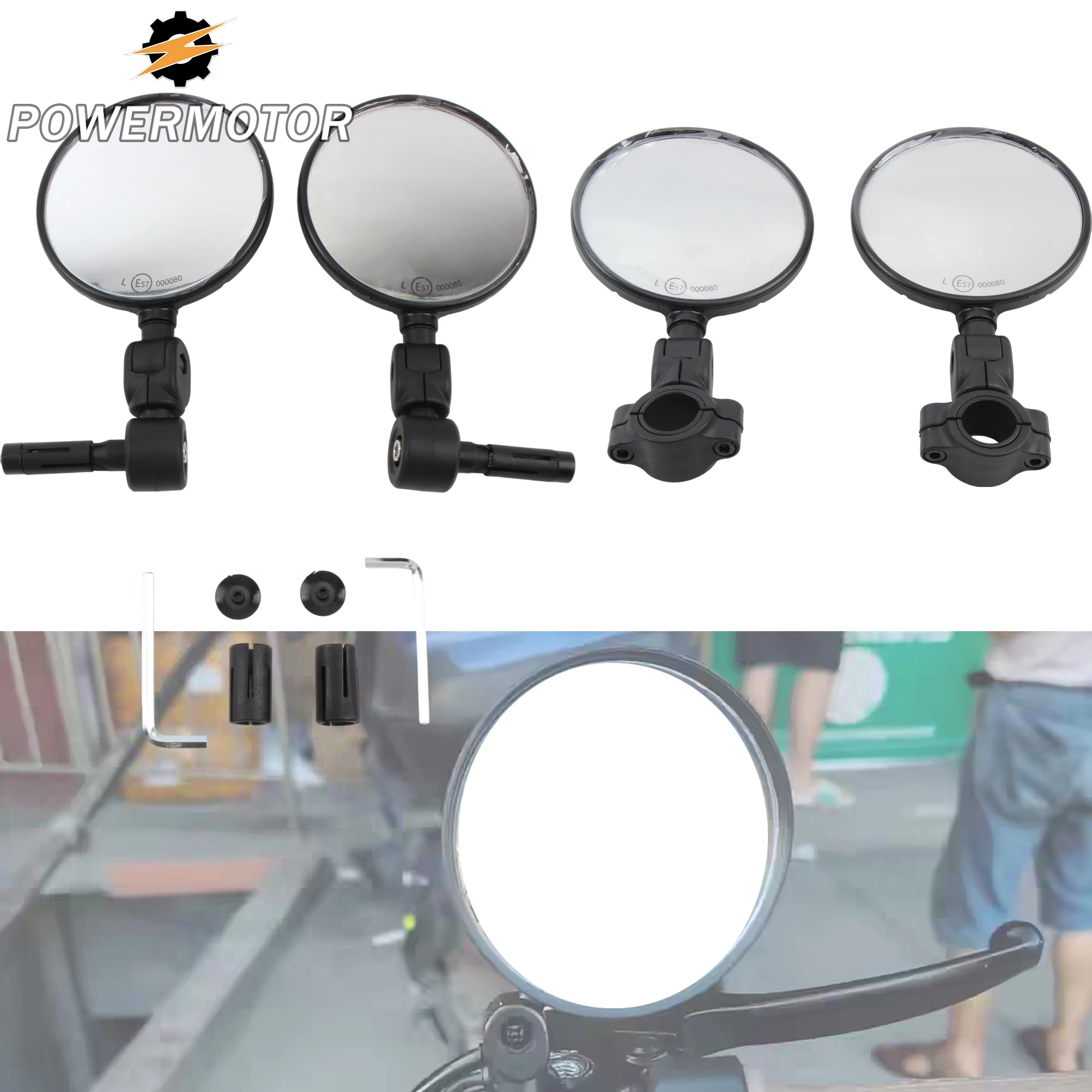 

7/8" 22mm Handle Round Rearview Mirror Modified for Yamaha Honda Kawasaki Harley Scooter Cafe Racer Side Rearview Mirror Parts