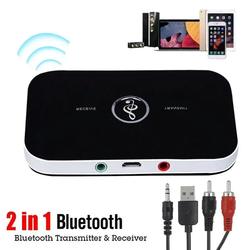 Kabelloser Audio-Adapter Bluetooth 5.0 Empfänger Sender Stereo 3,5mm AUX-Buchse RCA USB-Dongle Musik für Auto-Kit PC TV Kopfhörer – Detail 1