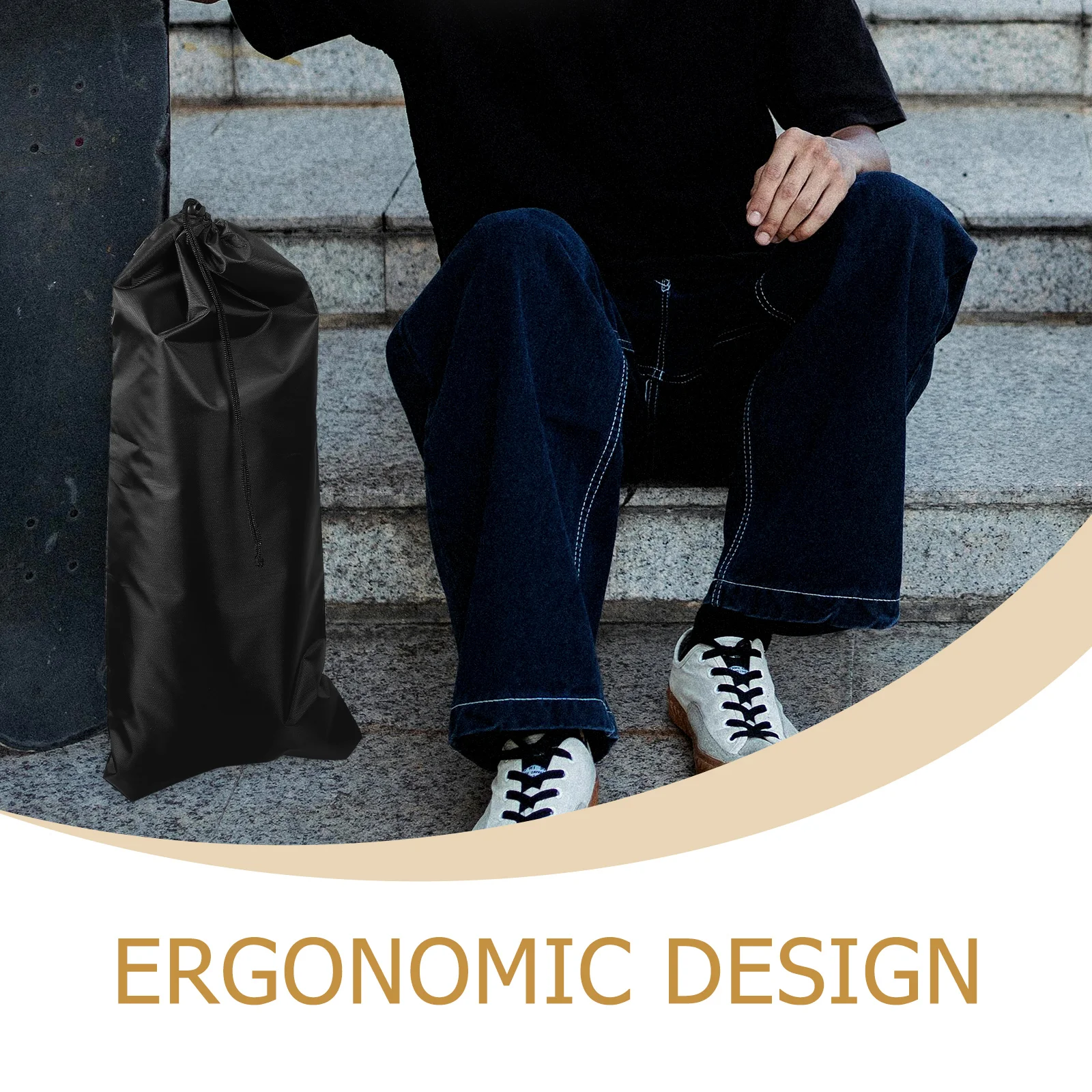 

Skateboard Shoulder Bag Lightweight Cloth Material For Carrying Outdoor Sports Protection Multi-Functional Sling Pouch Cycling