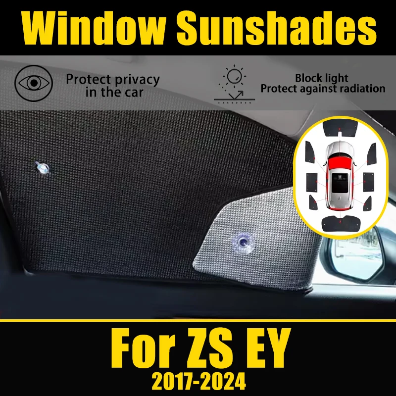 

Car Full Covers Sunshades For MG ZS EV 2017-2024 2018 2019 2020 2021 2022 Black Car Anti-UV Sun Visors Window Visor Accessories