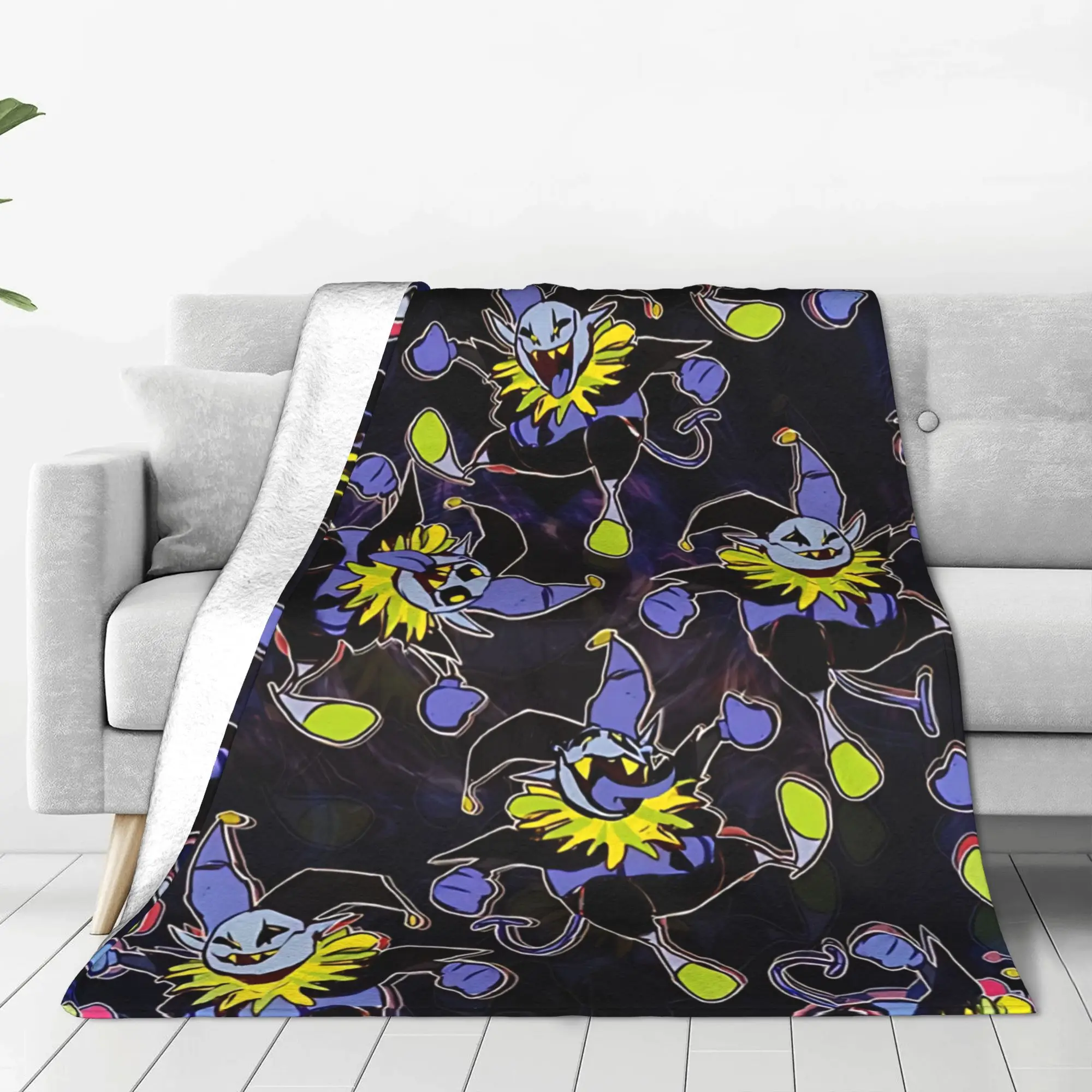 1PC Home Cutecore Purple Maximalist Aesthetic Print Deltarune Blanket Super Cosy Plush Home Living Room Sofa Halloween
