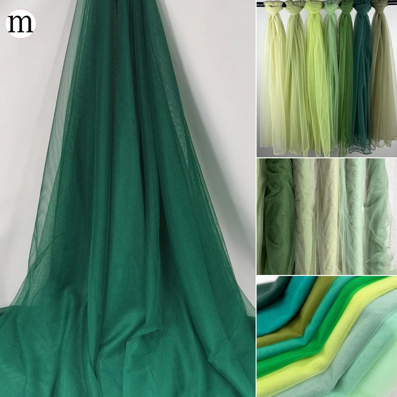 

Green Soft Tulle Fabric -Dress Lightweight Mesh for Wedding Decor, Curtains, Chair Covers & DIY Crafting Material