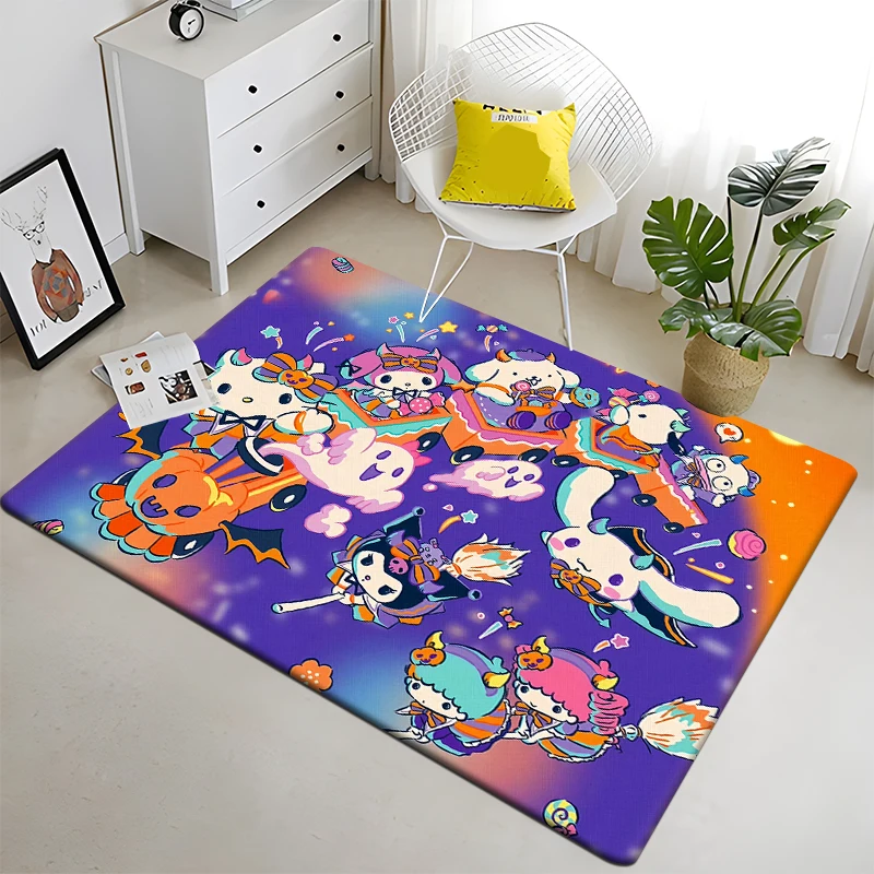 Sanrio Family Cute Cartoon HD Printed Carpet Living Room Home Decor Sofa Table Rug Non-slip Chair Lounge Mat Picnic Camping Gift