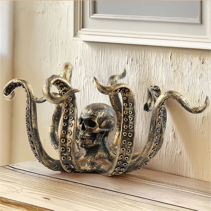 Resins Animal Skull Sculpture Storage Hook Ornament Key Cup HolderCu Home Decors