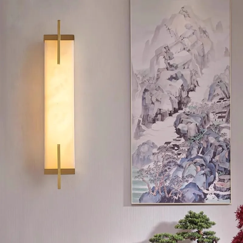 

Spanish marble wall lamp light luxury living room designer high-end villa hotel corridor aisle wall lamp