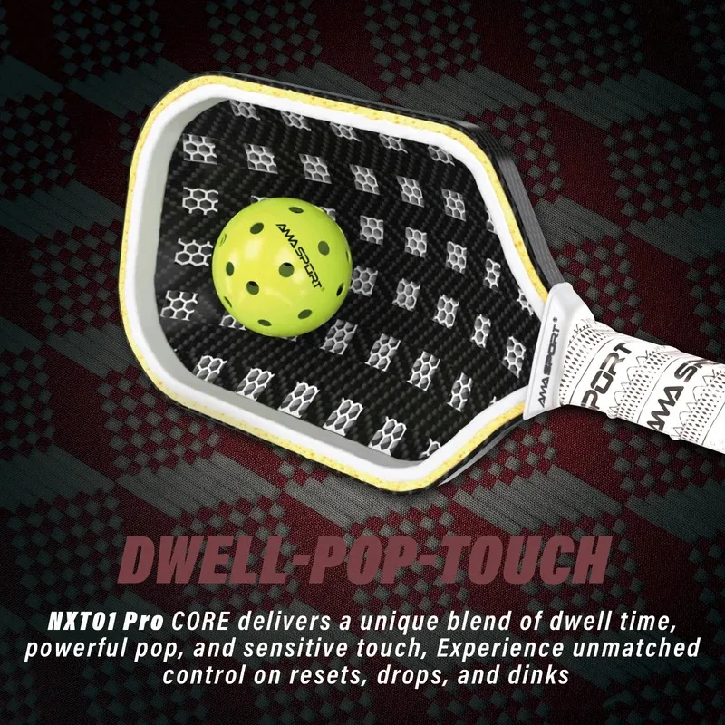 AMASPORT Nieuwe Tech Up-Market Verlengde sterkte 18K Carbon Kevlar NXT01 Pro Skin-Cube Control Pickleball Paddle Maatwerk