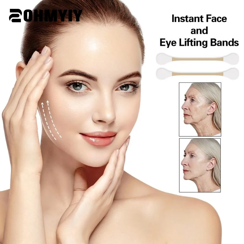 12 pezzi adesivo per sollevamento facciale istantaneo invisibile V maschera per il viso eyee linea del mento strumenti per la cura della pelle tirare la stringa patch pasta modellante stretta