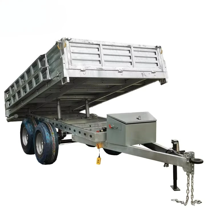 5T Hydraulic Farm Trailer Double Axle 4 Wheel Factory Direct Sale Agricultural Trailer